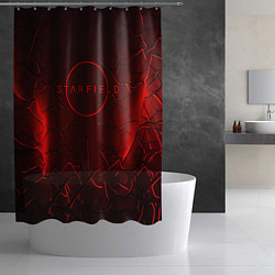 Шторка для душа Starfield red logo, цвет: 3D-принт — фото 2