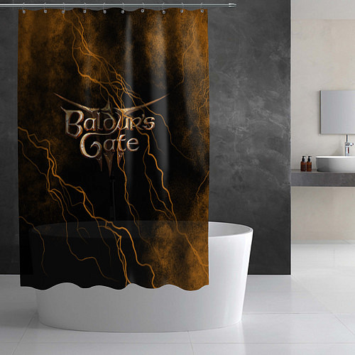 Шторка для ванной Врата Балдура молния / 3D-принт – фото 2