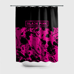 Шторка для душа Black pink - emblem - pattern - music, цвет: 3D-принт