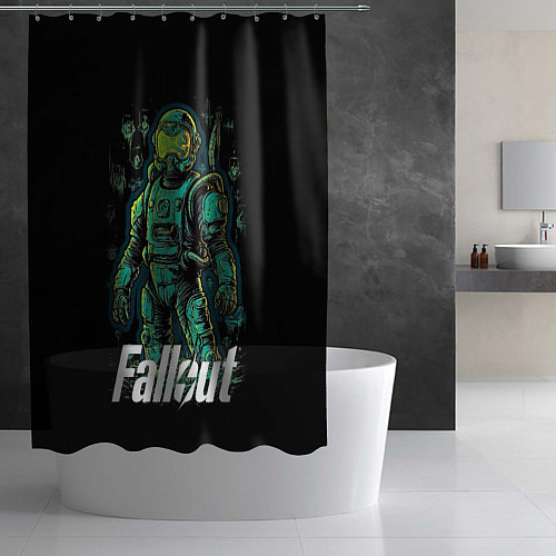 Шторка для ванной Fallout poster style / 3D-принт – фото 2