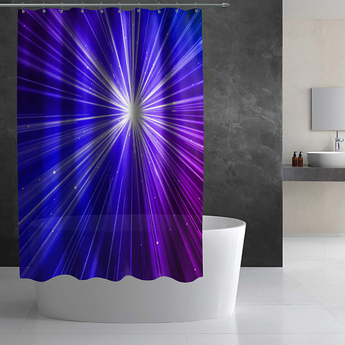 Шторка для ванной Космическое свечение / 3D-принт – фото 2