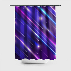 Шторка для душа Неоновый звездопад - полосы, цвет: 3D-принт