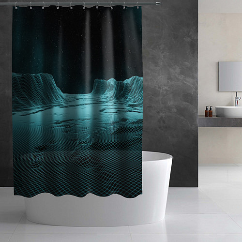 Шторка для ванной Space landscape - vaporwave / 3D-принт – фото 2