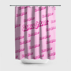 Шторка для душа Дочь в стиле барби - розовый паттерн, цвет: 3D-принт