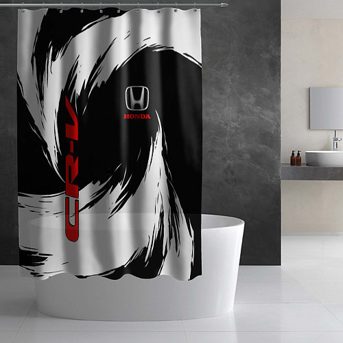 Шторка для ванной Honda - белые краски / 3D-принт – фото 2