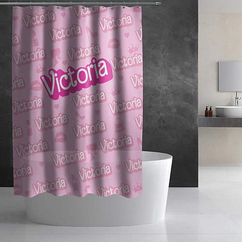 Шторка для ванной Виктория - паттерн Барби розовый / 3D-принт – фото 2