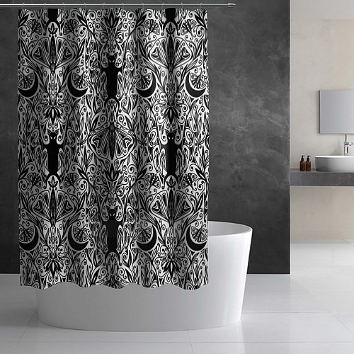 Шторка для ванной Bats and moths - gothic pattern / 3D-принт – фото 2