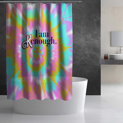 Шторка для ванной I am Kenough - retro tie-dye / 3D-принт – фото 2