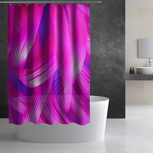 Шторка для ванной Розовые лоскуты / 3D-принт – фото 2