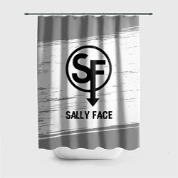 Шторка для душа Sally Face glitch на светлом фоне, цвет: 3D-принт