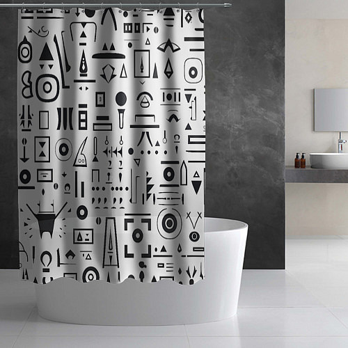 Шторка для ванной Геометрическая фантазия / 3D-принт – фото 2
