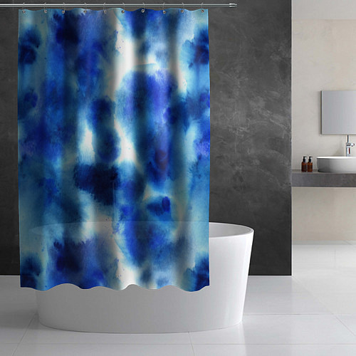 Шторка для ванной Акварельные абстрактные пятна напоминающие космос / 3D-принт – фото 2