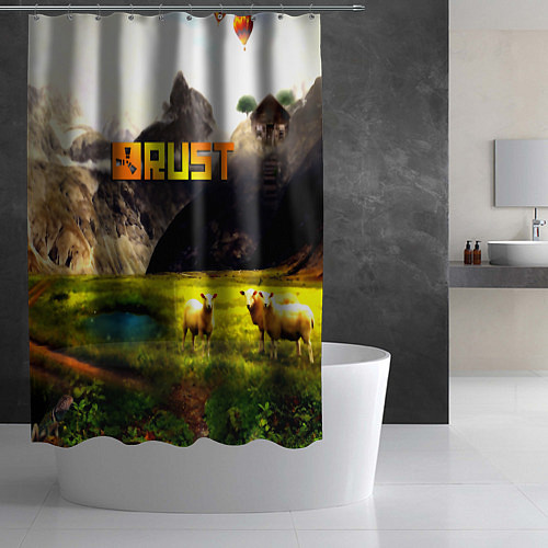 Шторка для ванной Rust poster game / 3D-принт – фото 2