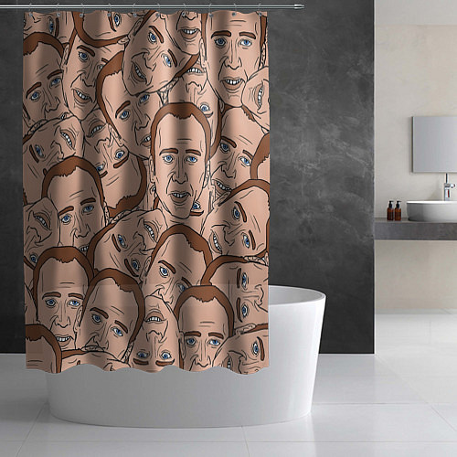 Шторка для ванной Лица Николаса Кейджа / 3D-принт – фото 2