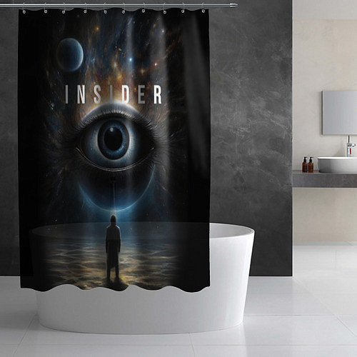 Шторка для ванной Инсайдер и всевидящее око на фоне звездного космос / 3D-принт – фото 2