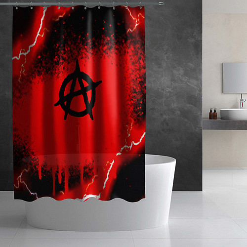 Шторка для ванной Анархия краски и молнии / 3D-принт – фото 2