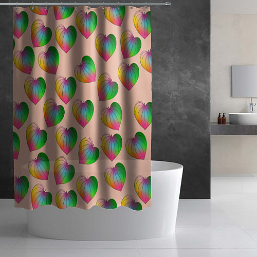 Шторка для ванной Цветной листик / 3D-принт – фото 2