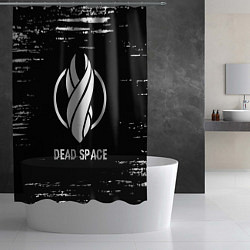 Шторка для душа Dead Space glitch на темном фоне, цвет: 3D-принт — фото 2
