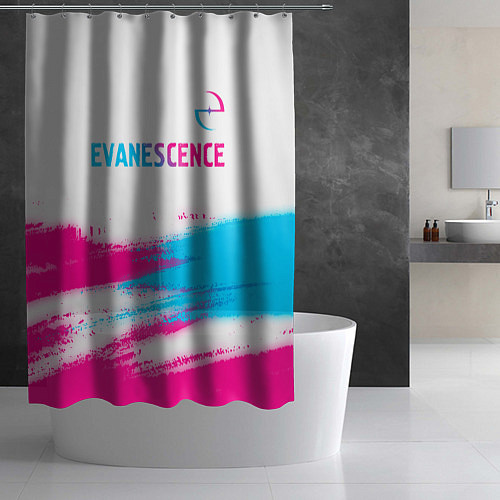 Шторка для ванной Evanescence neon gradient style: символ сверху / 3D-принт – фото 2