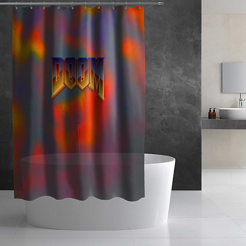 Шторка для ванной Дум планета марс / 3D-принт – фото 2