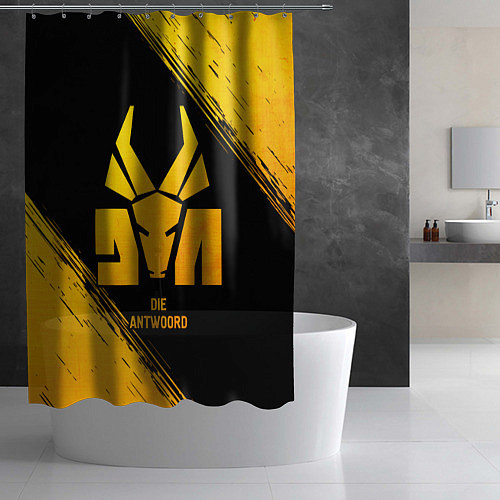 Шторка для ванной Die Antwoord - gold gradient / 3D-принт – фото 2