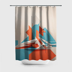Шторка для душа Угловая абстракция, цвет: 3D-принт
