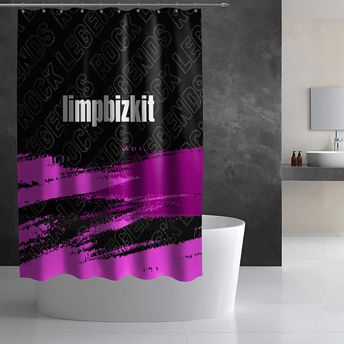 Шторка для ванной Limp Bizkit rock legends: символ сверху / 3D-принт – фото 2