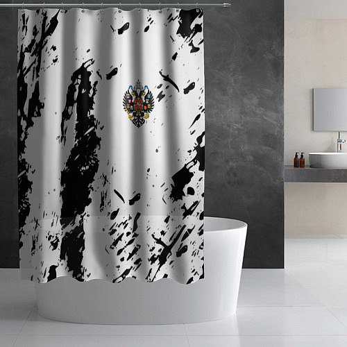 Шторка для ванной Россия спорт краски герб / 3D-принт – фото 2