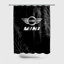 Шторка для душа Mini speed на темном фоне со следами шин, цвет: 3D-принт