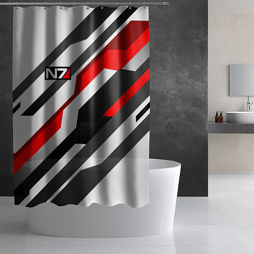 Шторка для ванной Mass effect - white uniform n7 / 3D-принт – фото 2