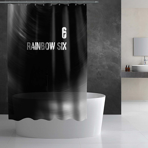 Шторка для ванной Rainbow Six glitch на темном фоне: символ сверху / 3D-принт – фото 2