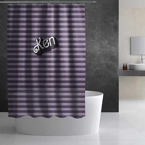 Шторка для ванной Кен - темная полоска / 3D-принт – фото 2