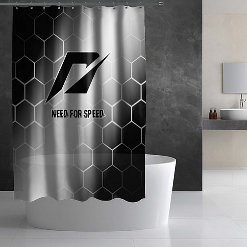 Шторка для ванной Need for Speed glitch на светлом фоне / 3D-принт – фото 2