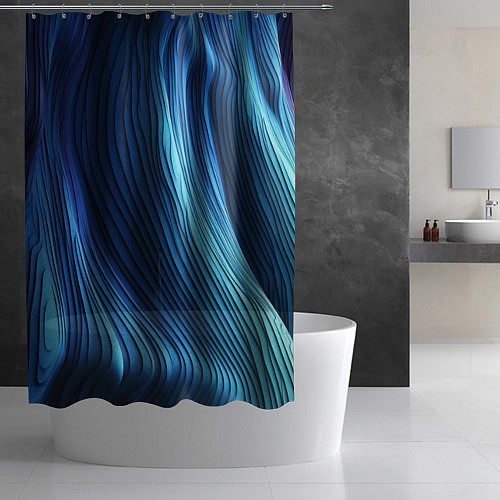 Шторка для ванной Трехмерные волны / 3D-принт – фото 2