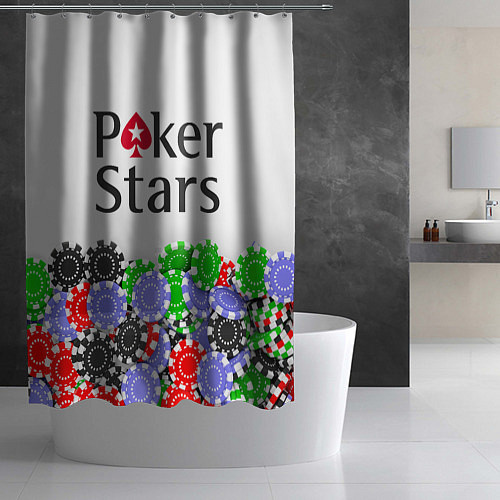 Шторка для ванной Poker - игра для удачливых / 3D-принт – фото 2