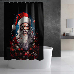 Шторка для душа Страшный Санта Клаус, цвет: 3D-принт — фото 2