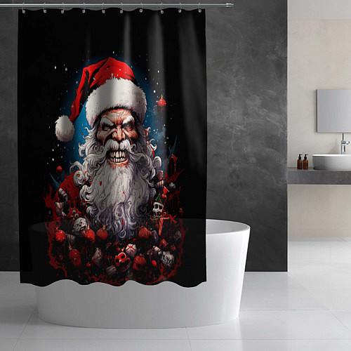 Шторка для ванной Страшный Санта Клаус / 3D-принт – фото 2