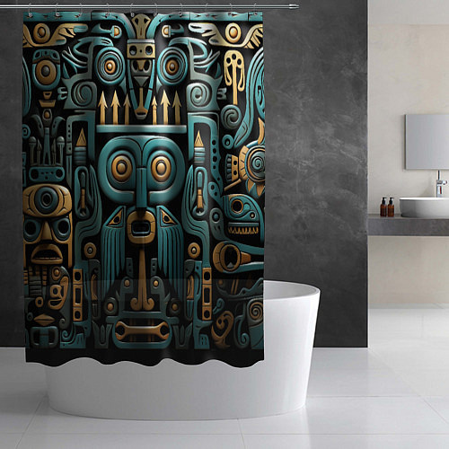 Шторка для ванной Рисунок в египетском стиле / 3D-принт – фото 2