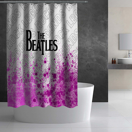 Шторка для ванной The Beatles rock legends посередине / 3D-принт – фото 2