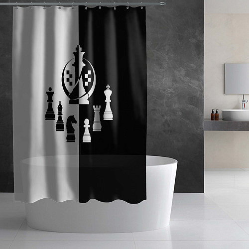 Шторка для ванной Шахматист гроссмейстер / 3D-принт – фото 2