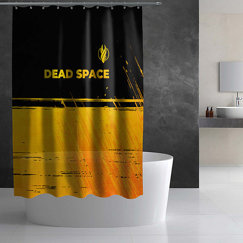 Шторка для ванной Dead Space - gold gradient посередине / 3D-принт – фото 2