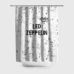 Шторка для душа Led Zeppelin glitch на светлом фоне посередине, цвет: 3D-принт