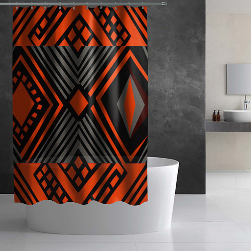Шторка для ванной Узор в этническом стиле племени масаев / 3D-принт – фото 2