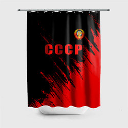 Шторка для душа СССР герб брызги красок, цвет: 3D-принт