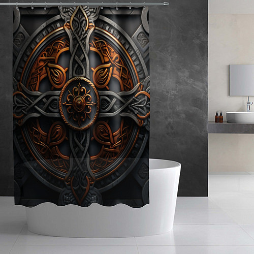 Шторка для ванной Орнамент в викингском стиле / 3D-принт – фото 2