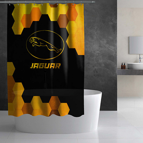 Шторка для ванной Jaguar - gold gradient / 3D-принт – фото 2