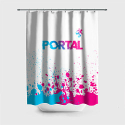 Шторка для ванной Portal neon gradient style посередине