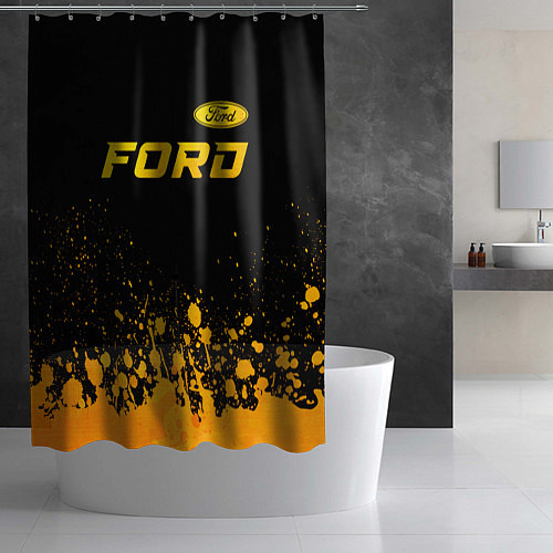 Шторка для ванной Ford - gold gradient посередине / 3D-принт – фото 2