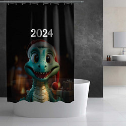 Шторка для душа Дракон символ года 2024, цвет: 3D-принт — фото 2