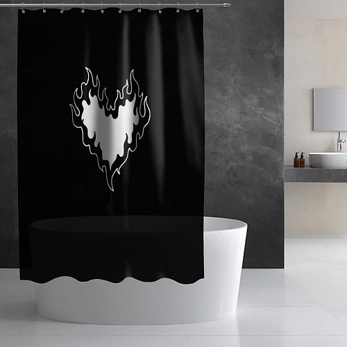 Шторка для ванной Burning heart / 3D-принт – фото 2